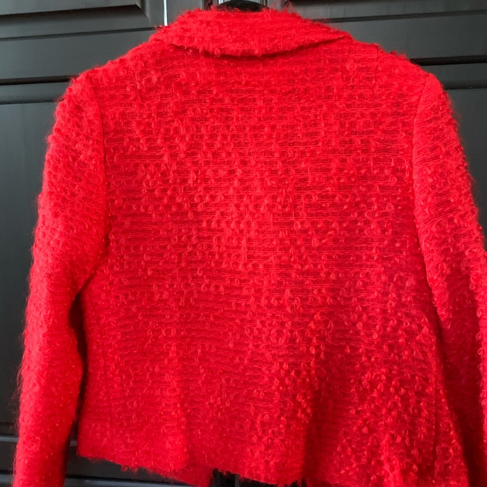 Vibrant Red Teddy Jacket - True Vintage - Picture 3 of 8